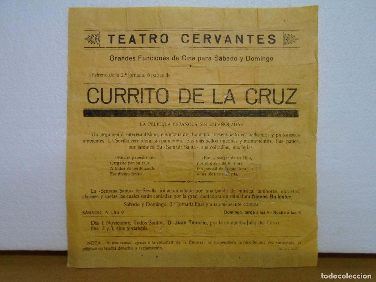 Cine: CINE.TEATRO CERVANTES DE CULLERA(VALENCIA)&rdquo;CURRITO DE LA CRUZ&rdquo; A&Ntilde;OS 40.