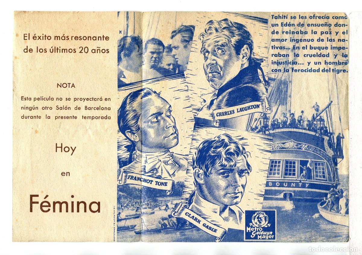 Cine: REBELI&Oacute;N A BORDO, con Clark Gable. - Foto 2