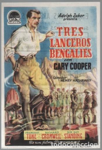 Cine: PROGRAMA DE CINE: TRES LANCEROS BENGALIES PC-11122 - Foto 1