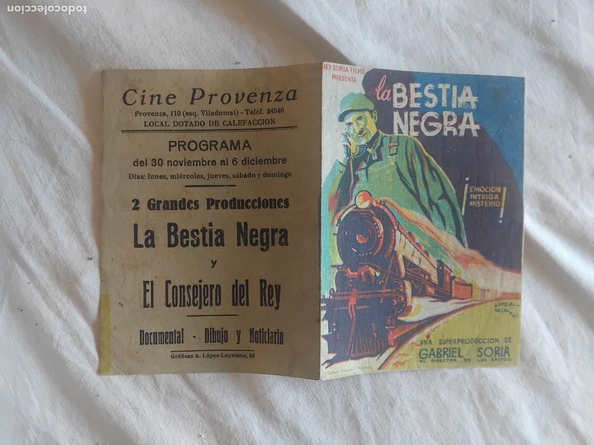 Cine: PROGRAMA DE CINE DOBLE LA BESTIA NEGRA. CINE PROVENZA. - Foto 1