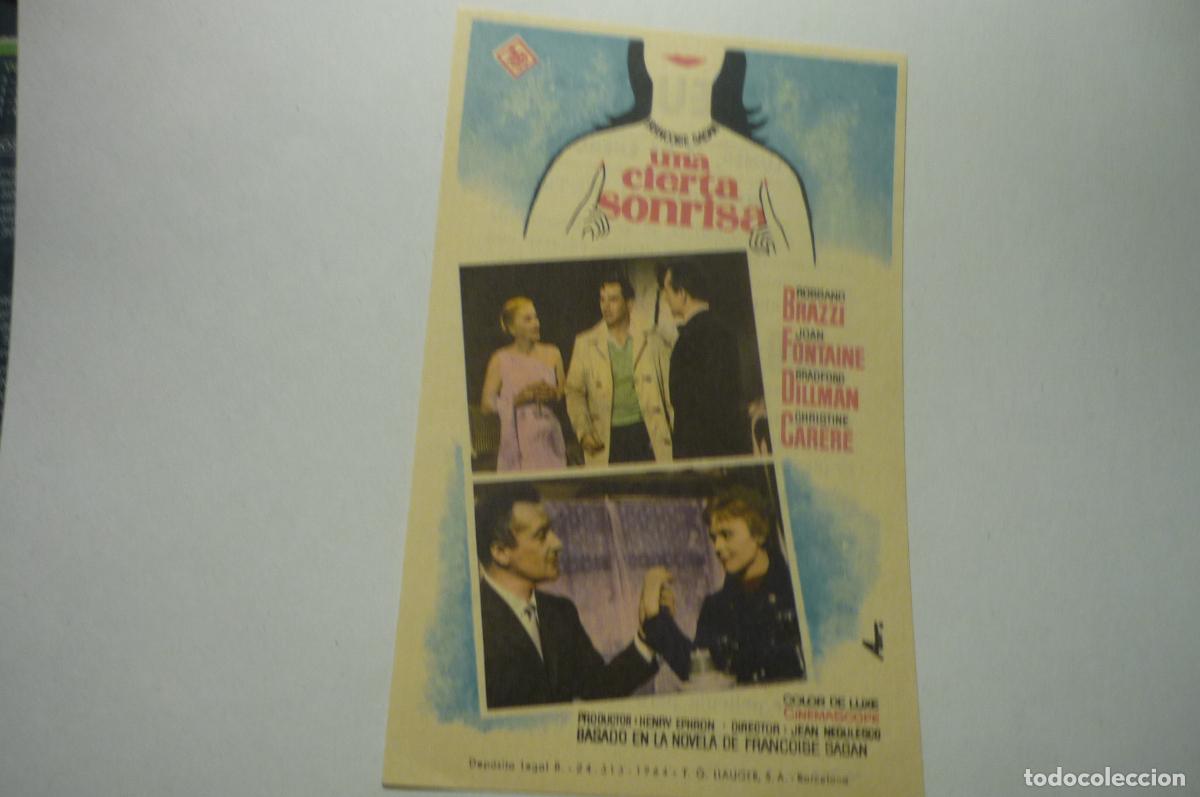 Cine: PROGRAM UN CIERTA SONRISA,.ROSSANO BRAZZI PUBLICIDAD