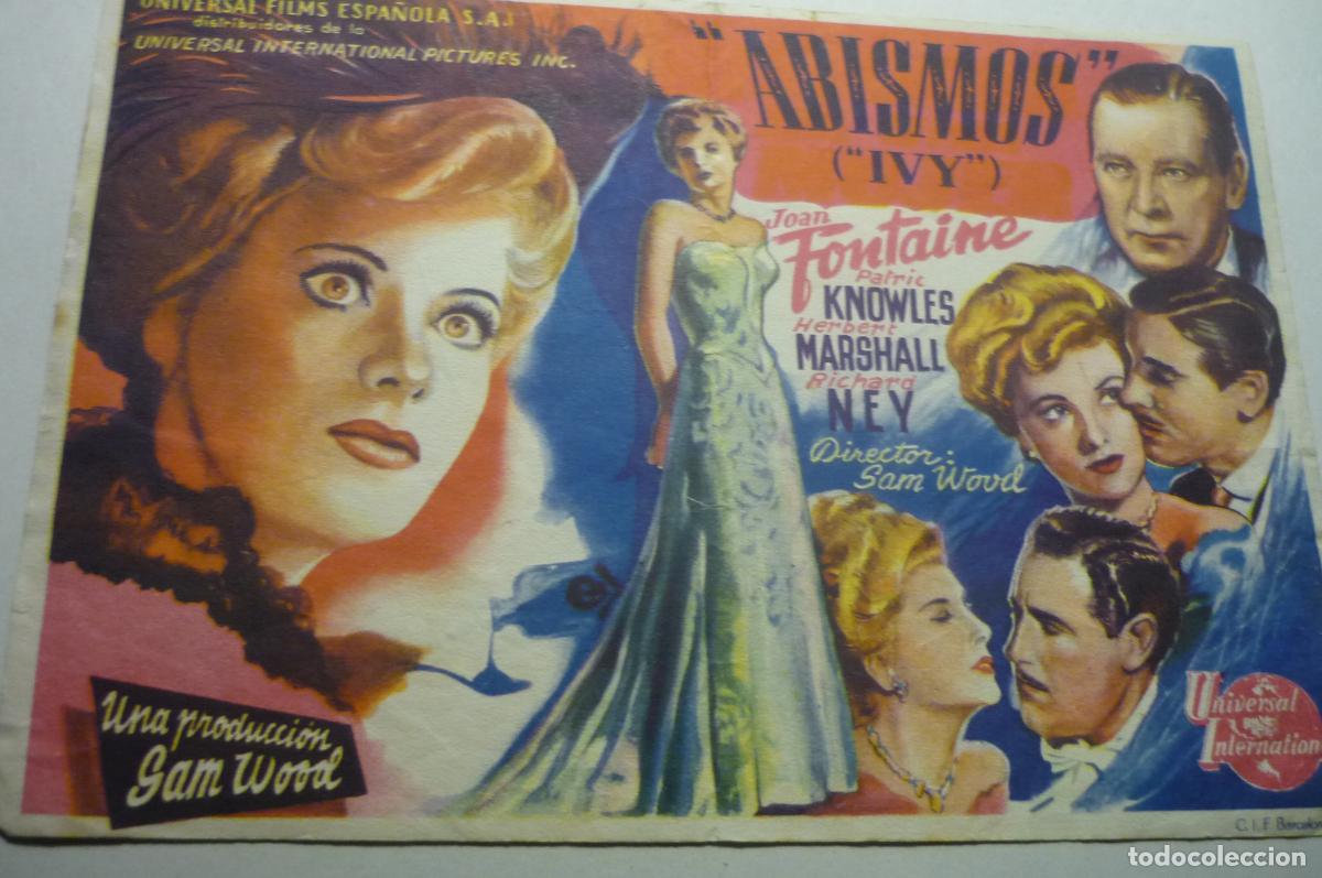 Cine: PROGRAMA ABISMOS .JOAN FONTAINE &iexcl;&iexcl;SELLO CINE&iexcl;&iexcl;