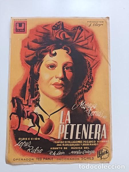 Cine: LA PETENERA PROGRAMA PASQUIN U FILMS MARUJA TOMAS VICENT raro - Foto 1