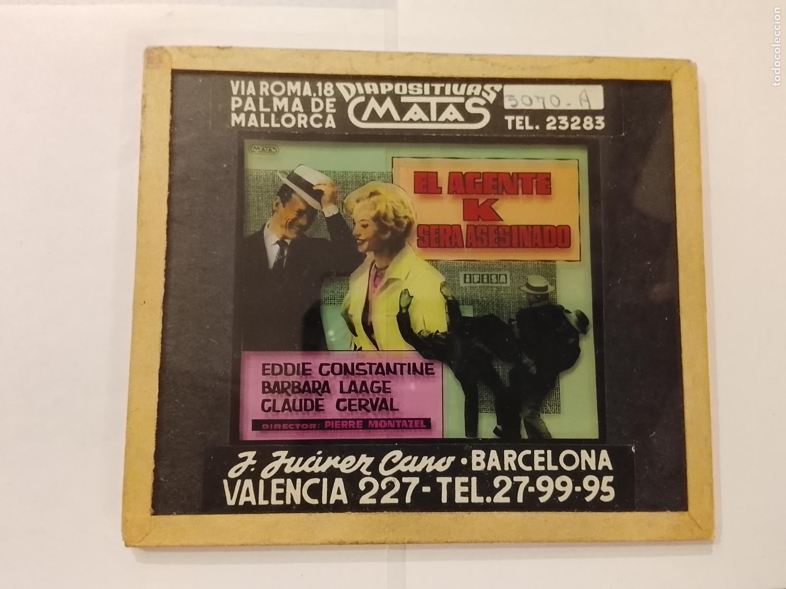 Folhetos de m&atilde;o de filmes antigos de cinema: EL AGENTE K SERA ASESINADO-EDDIE CONSTANTINE & LAAGE-DIAPOSITIVAS DE CRISTAL MATAS-CINE-VER FOTOS