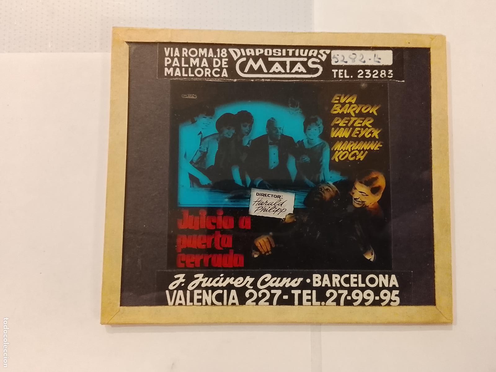 Folhetos de m&atilde;o de filmes antigos de cinema: JUICIO A PUERTA CERRADA-EVA BARTOK & PETER VAN EYCK-DIAPOSITIVAS DE CRISTAL MATAS-CINE-VER FOTOS