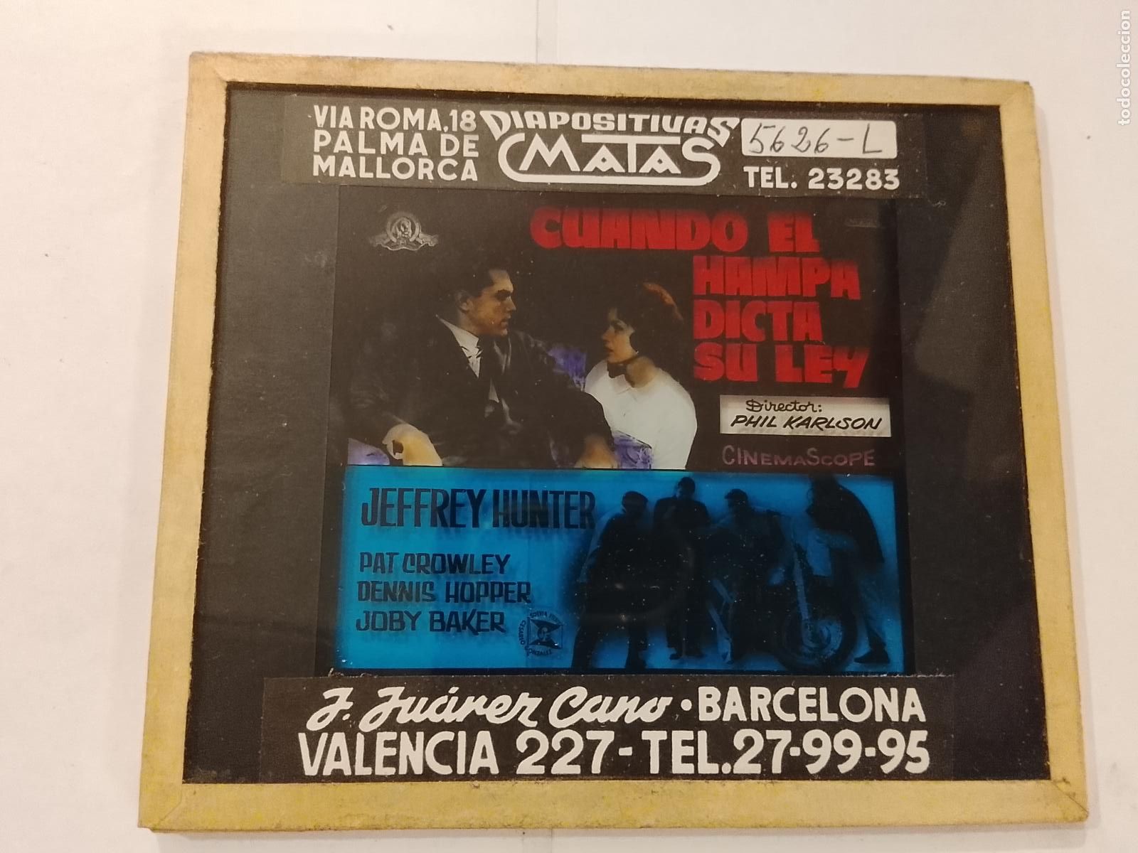 Cine: CUANDO EL HAMPA DICTA SU LEY-JEFFREY HUNTER-DIAPOSITIVAS DE CRISTAL MATAS-CINE-VER FOTOS