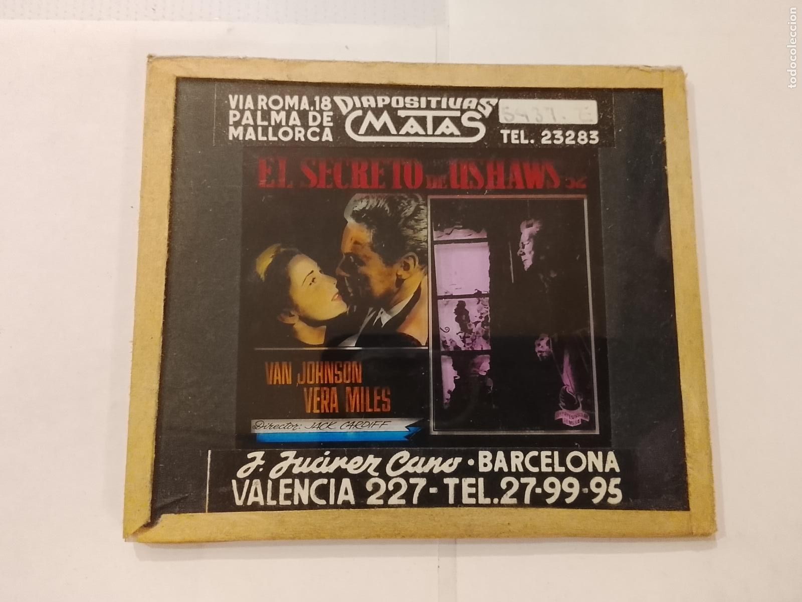 Cine: EL SECRETO DE USHAWS-VAN JOHNSON & VERA MILES-DIAPOSITIVAS DE CRISTAL MATAS-CINE-VER FOTOS