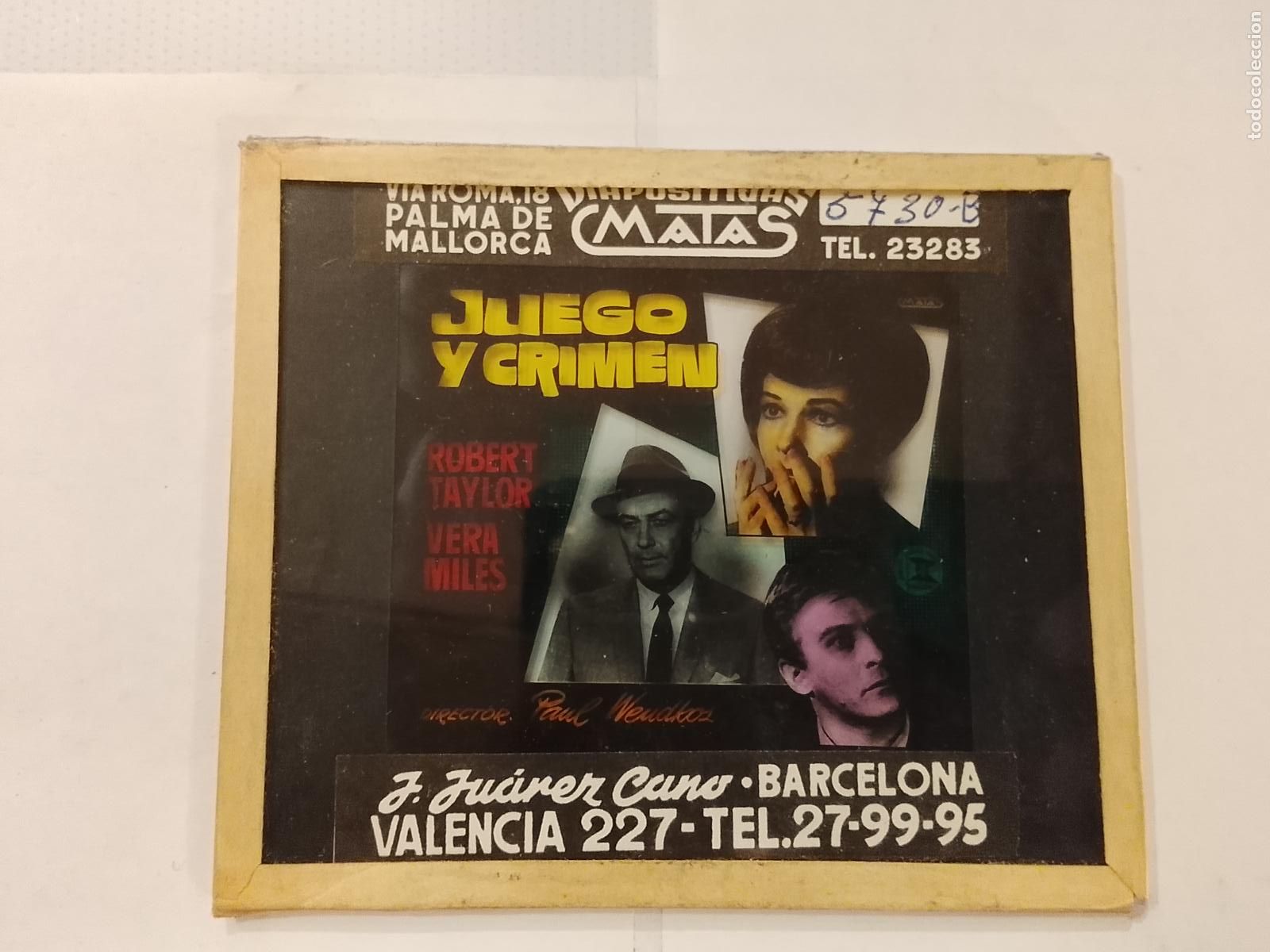 Cine: JUEGO Y CRIMEN-ROBERT TAYLOR & VERA MILES-DIAPOSITIVAS DE CRISTAL MATAS-CINE-VER FOTOS