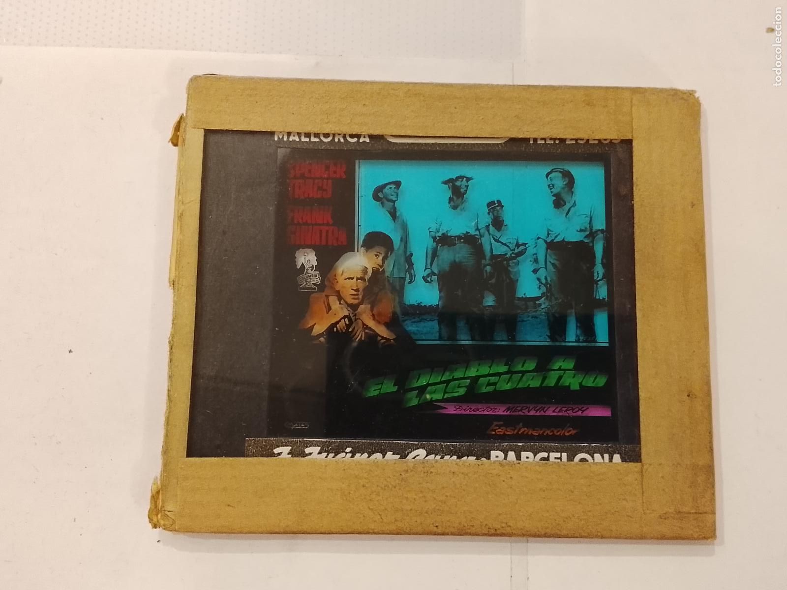 Cine: EL DIABLO DE LAS CUATRO-FRANK SINATRA & SPENCER TRACY-DIAPOSITIVAS DE CRISTAL MATAS-CINE-VER FOTOS