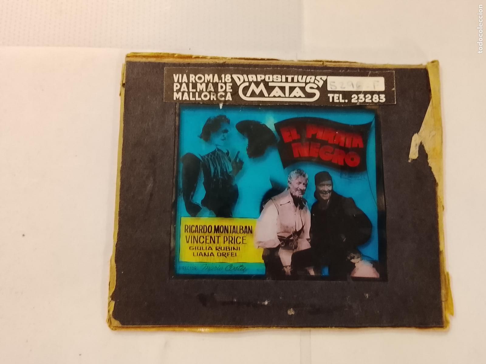 Cine: EL PIRATA NEGRO-RICARDO MONTALBAN-DIAPOSITIVAS DE CRISTAL MATAS-CINE-VER FOTOS