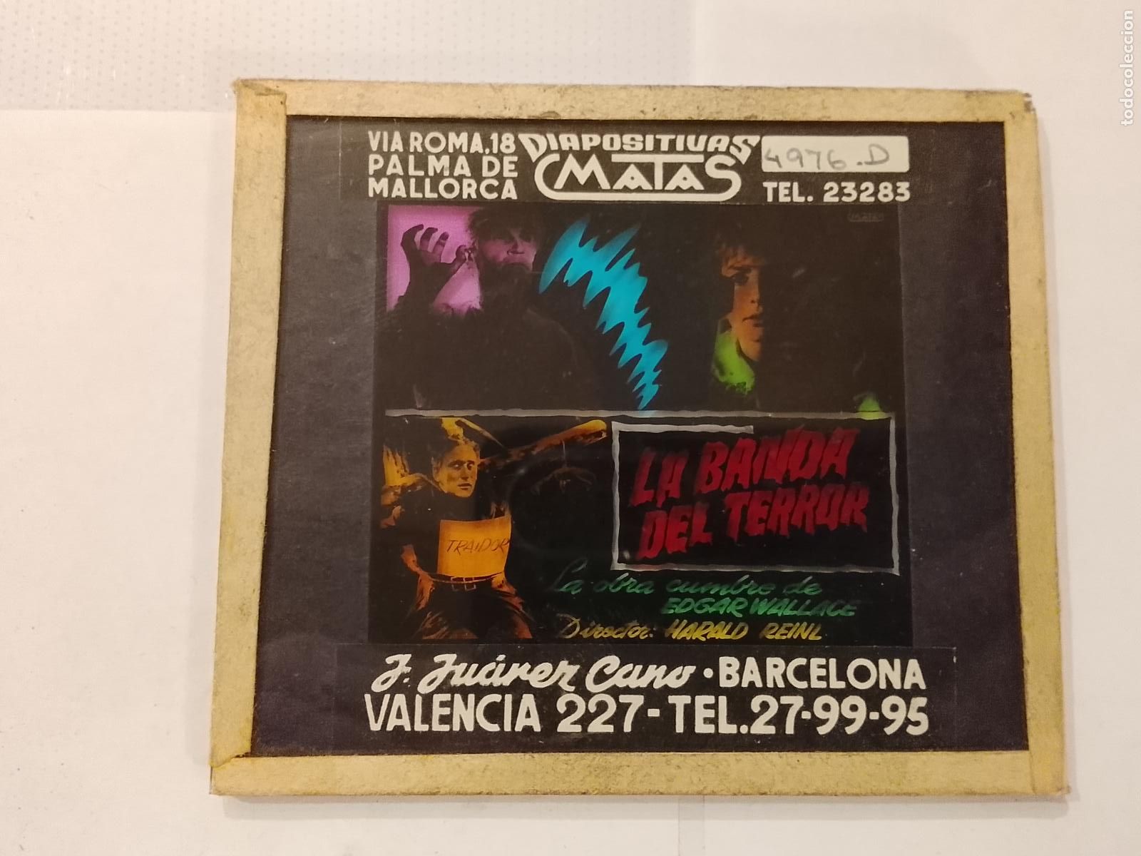 Cine: LA BANDA DEL TERROR-EDGAR WALLACE-DIAPOSITIVAS DE CRISTAL MATAS-CINE-VER FOTOS