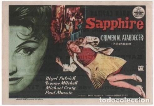 Cine: PROGRAMA DE CINE: SAPPHIRE. CRIMEN AL ATARDECER PC-11155 - Foto 1