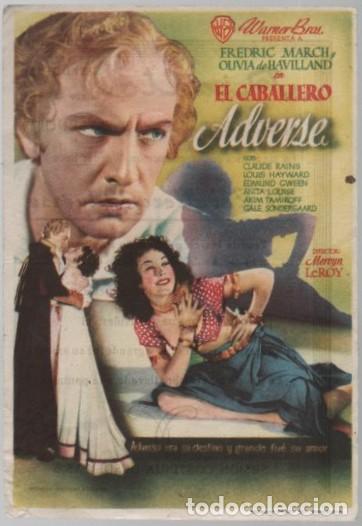 Cine: PROGRAMA DE CINE: EL CABALLERO ADVERSE PC-11161 - Foto 1