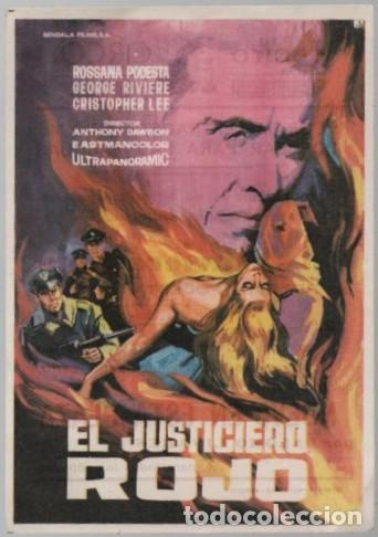 Cine: PROGRAMA DE CINE: EL JUSTICIERO ROJO PC-11177 - Foto 1