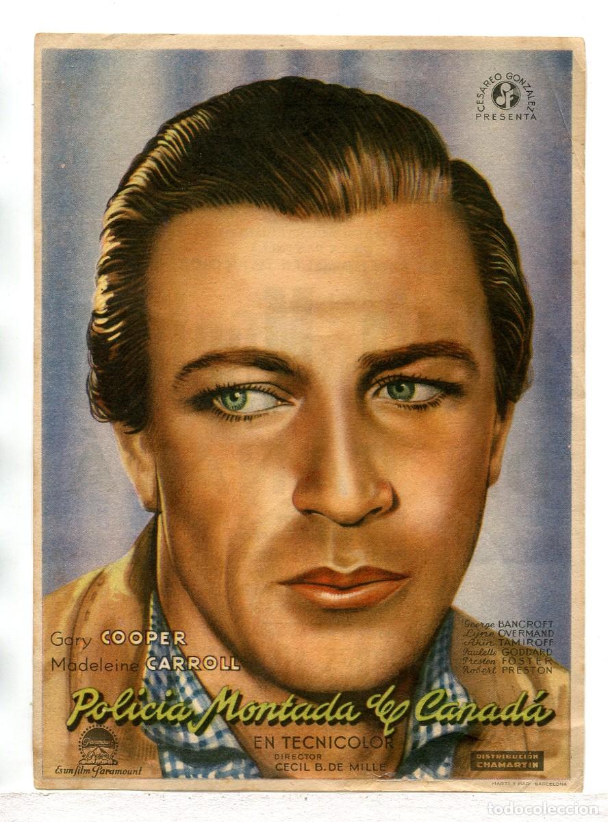 Cine: POLIC&Iacute;A MONTADA DEL CANAD&Aacute;, con Gary Cooper. - Foto 1