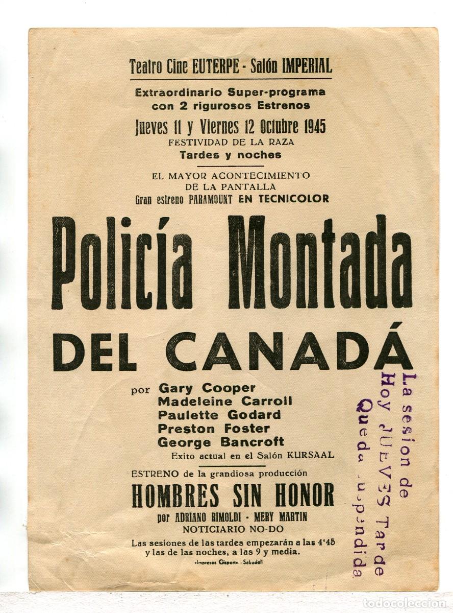 Cine: POLIC&Iacute;A MONTADA DEL CANAD&Aacute;, con Gary Cooper. - Foto 2