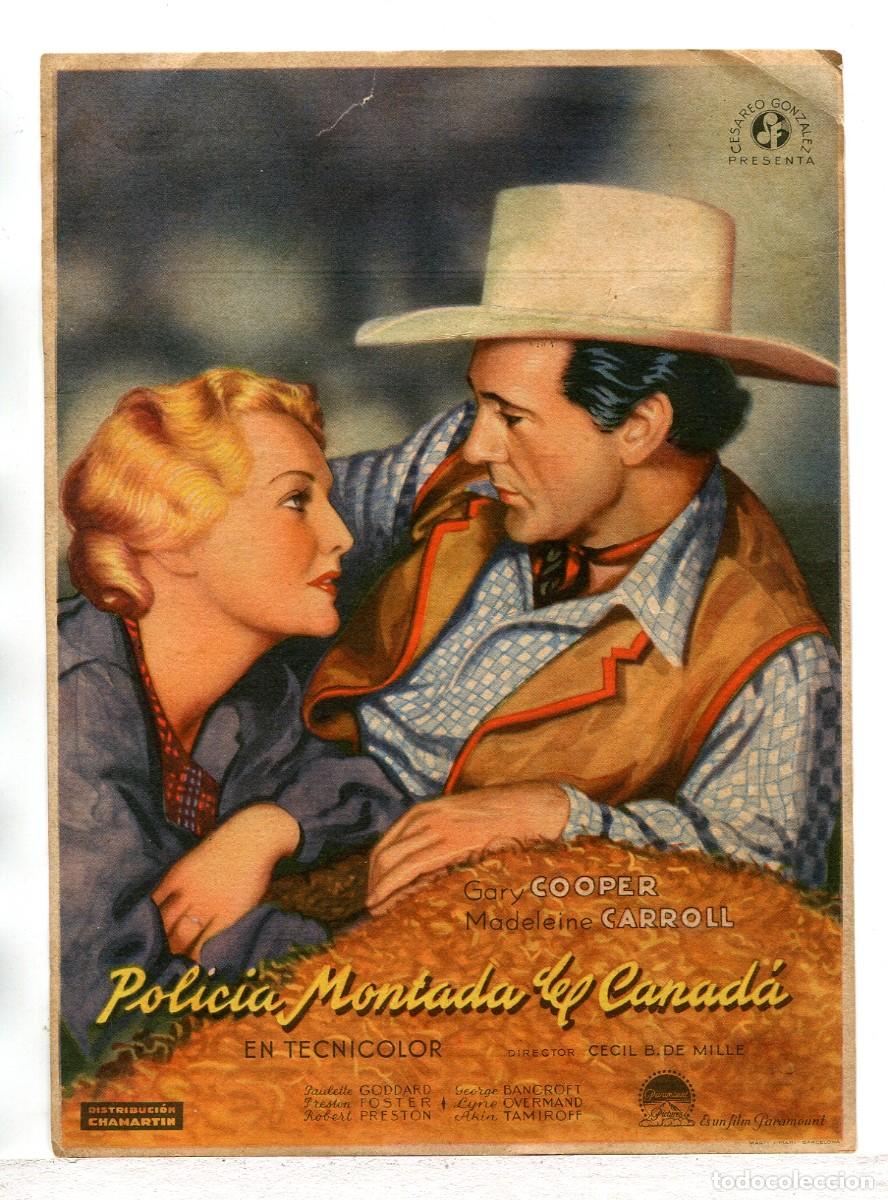Cine: POLIC&Iacute;A MONTADA DEL CANAD&Aacute;, con Gary Cooper. - Foto 1