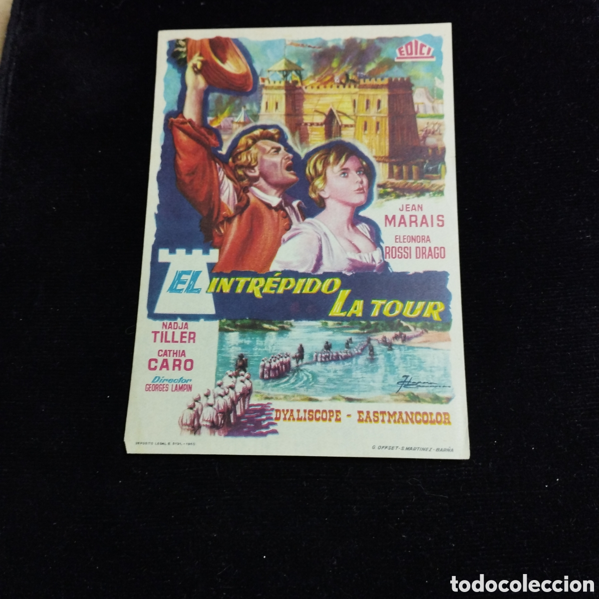 Cine: Programa de cine, sencillo. El intr&eacute;pido La Tour. Jean Mar&iacute;a. Eleonora Rossi.