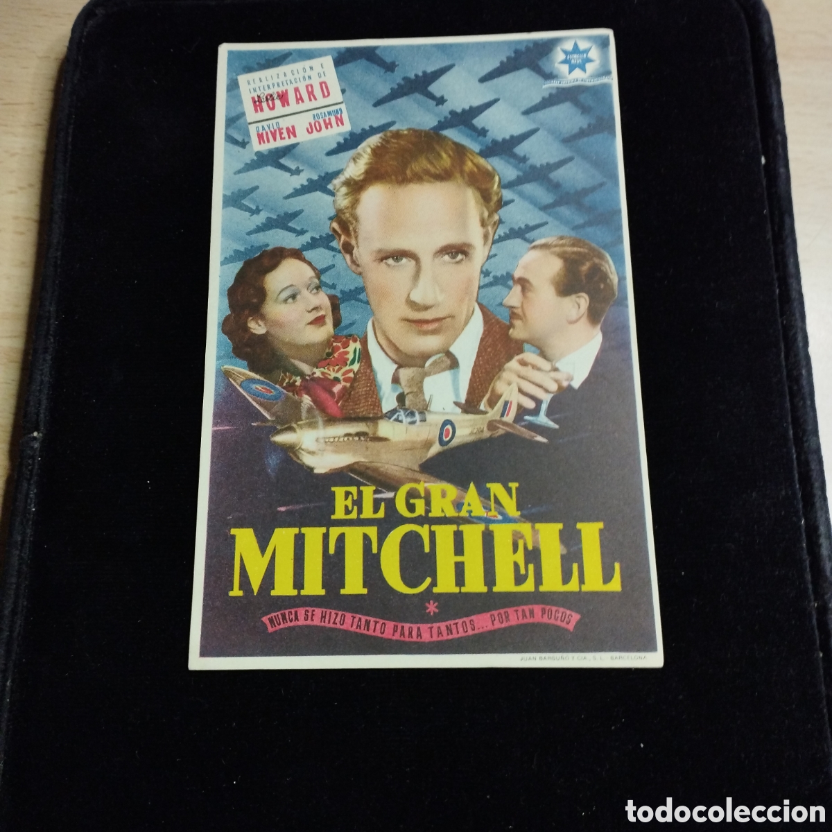 Cine: Programa de cine, sencillo,grande. El gran Mitchell. Leslie Howard. David Niven. Rosanund John.