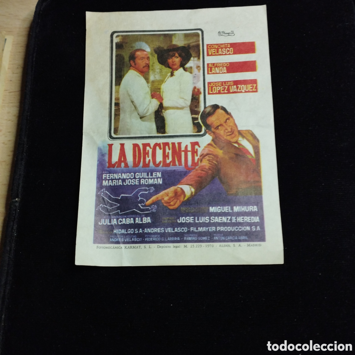 Cine: Programa de cine, sencillo. La decente. Conchita Velasco. Alfredo Landa. Jos&eacute; Luis L&oacute;pez V&aacute;zquez. 71