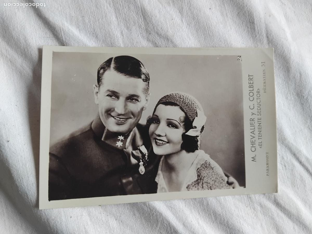 Cine: PROGRAMA DE CINE - POSTAL EL TENIENTE SEDUCTOR. M. CHEVALIER - C. COLBERT. PARAMOUNT.