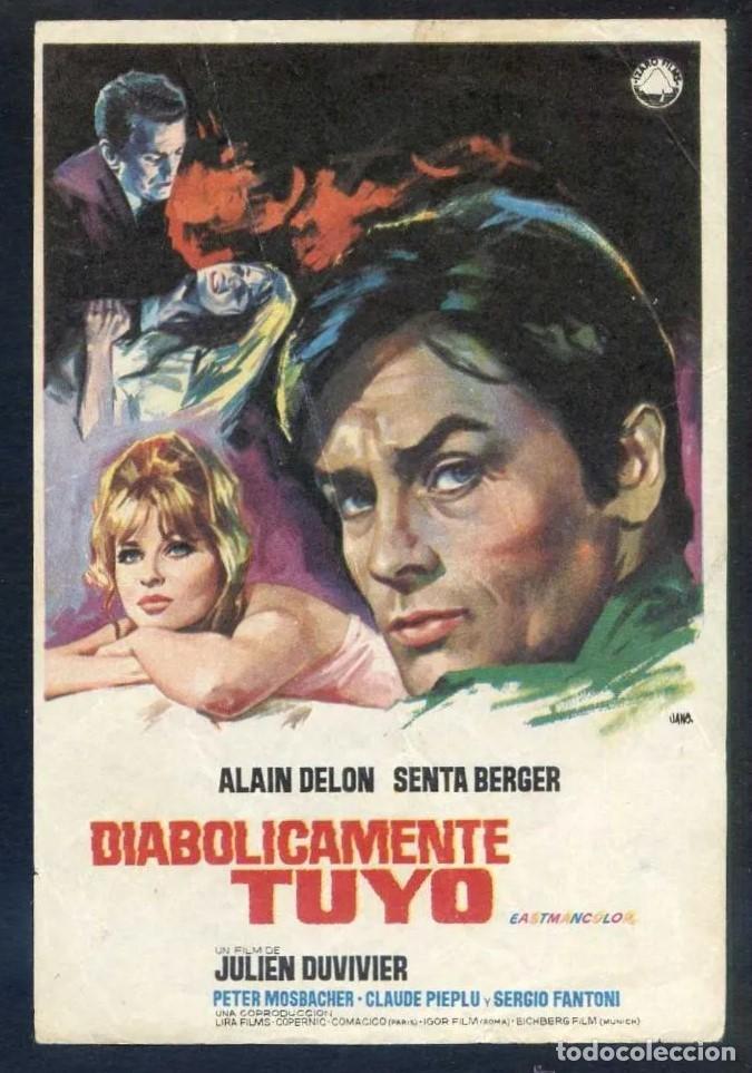  Foglietti di film di film antichi di cinema: *Diabolicamente tuyo* con Alain Delon. Sencillo, sin publicidad.