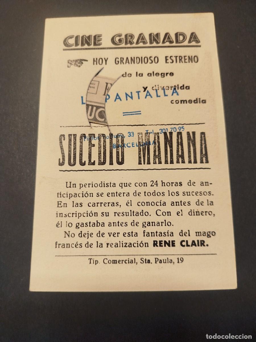 Cine: SUCEDI&Oacute; MA&Ntilde;ANA, PROGRAMA DE MANO,CINE GRANADA - Foto 2