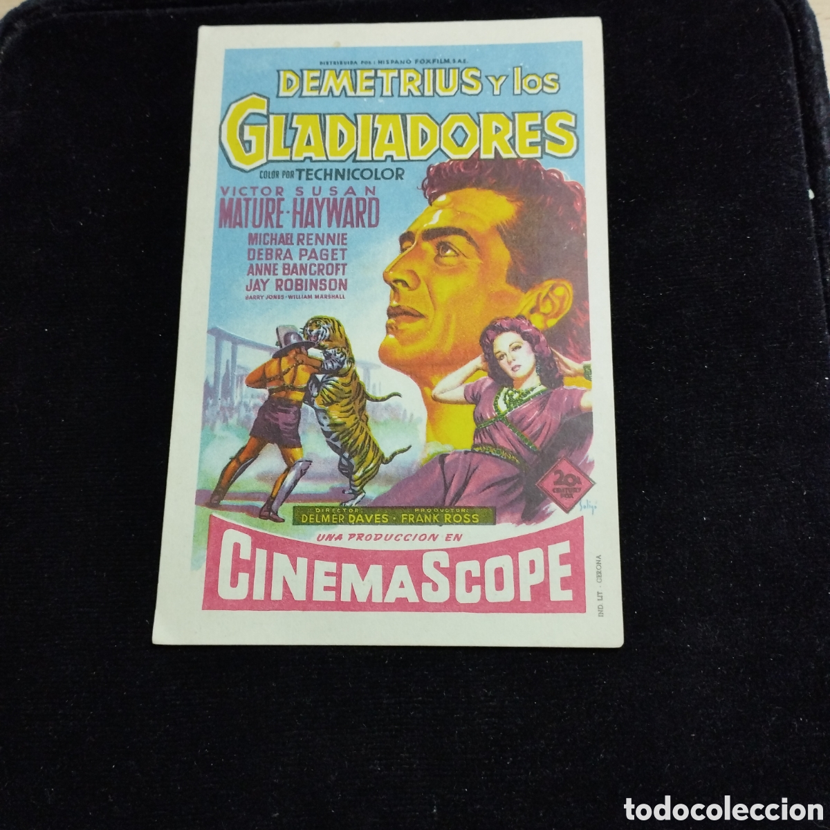 Cine: Programa de cine, sencillo. Demetrius y los gladiadores. Victor Mature. Susana Hayward. 1955. Monume