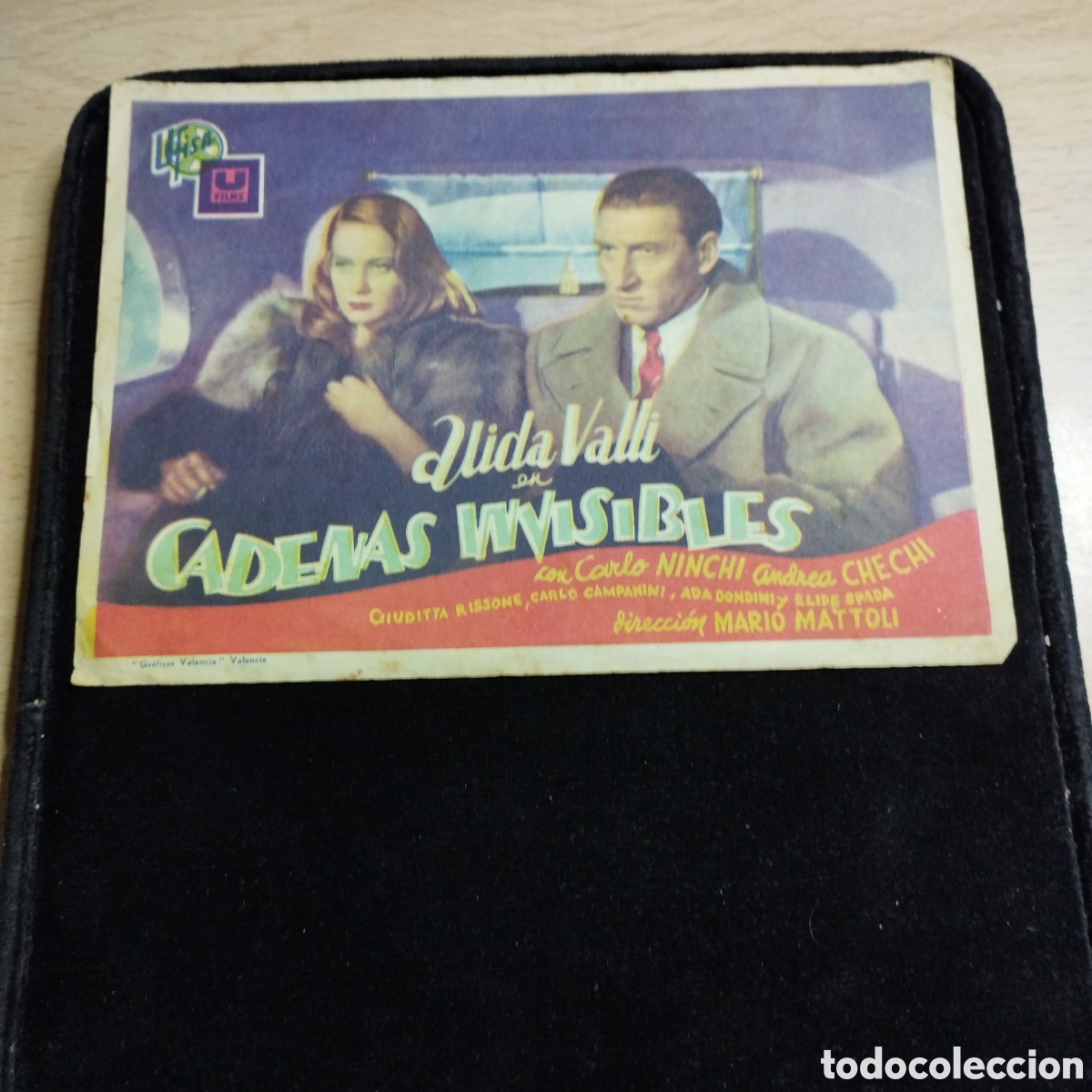 Cine: Programa de cine, sencillo, grande. Cadenas invisibles. Carlos Ninchi. Alida Valli. 1943. Las Arenas
