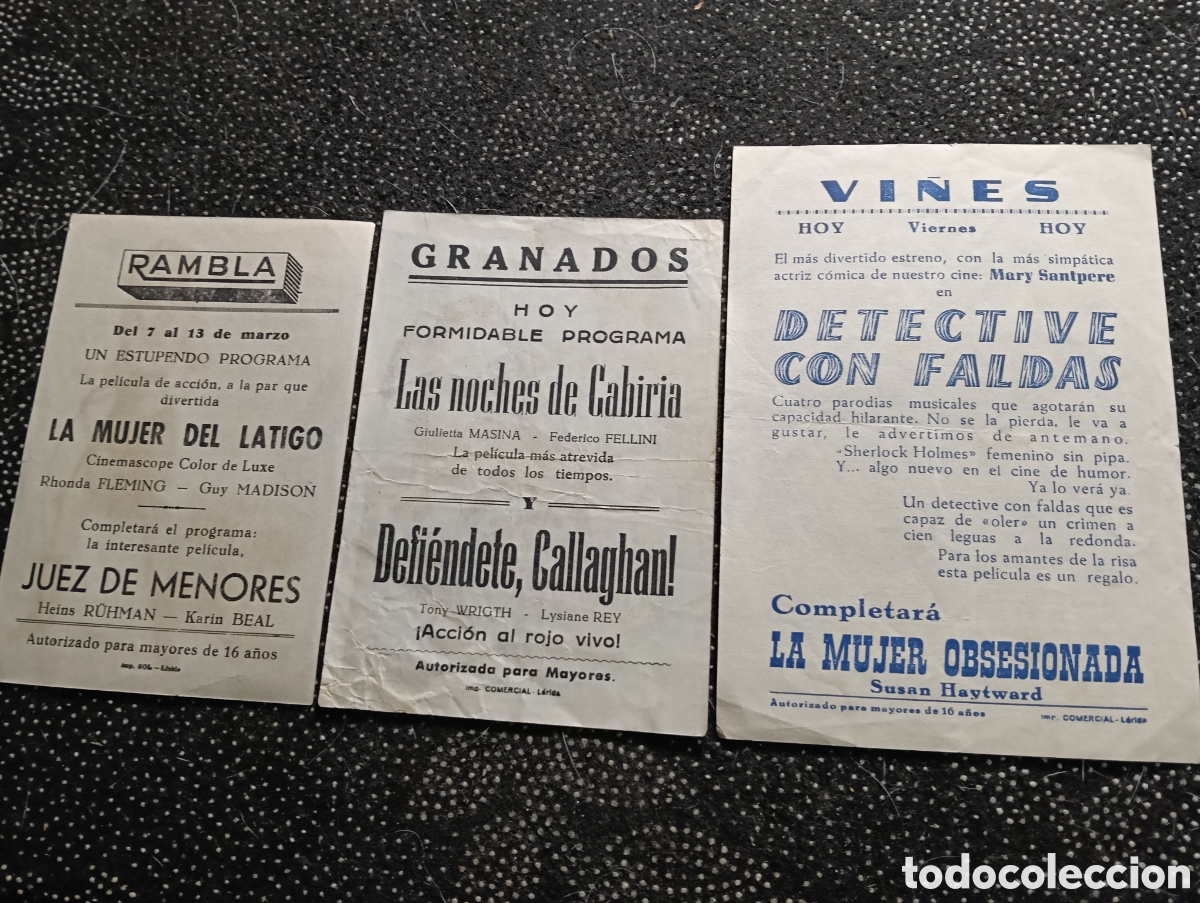 Cine: Lote de 3 programas de cine, programa de mano usados - Foto 2