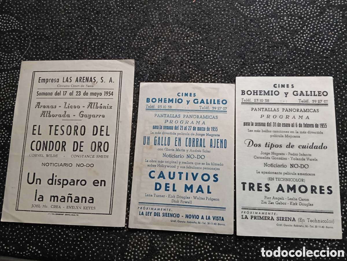 Cine: Lote de 3 programas de cine, programa de mano usados - Foto 2