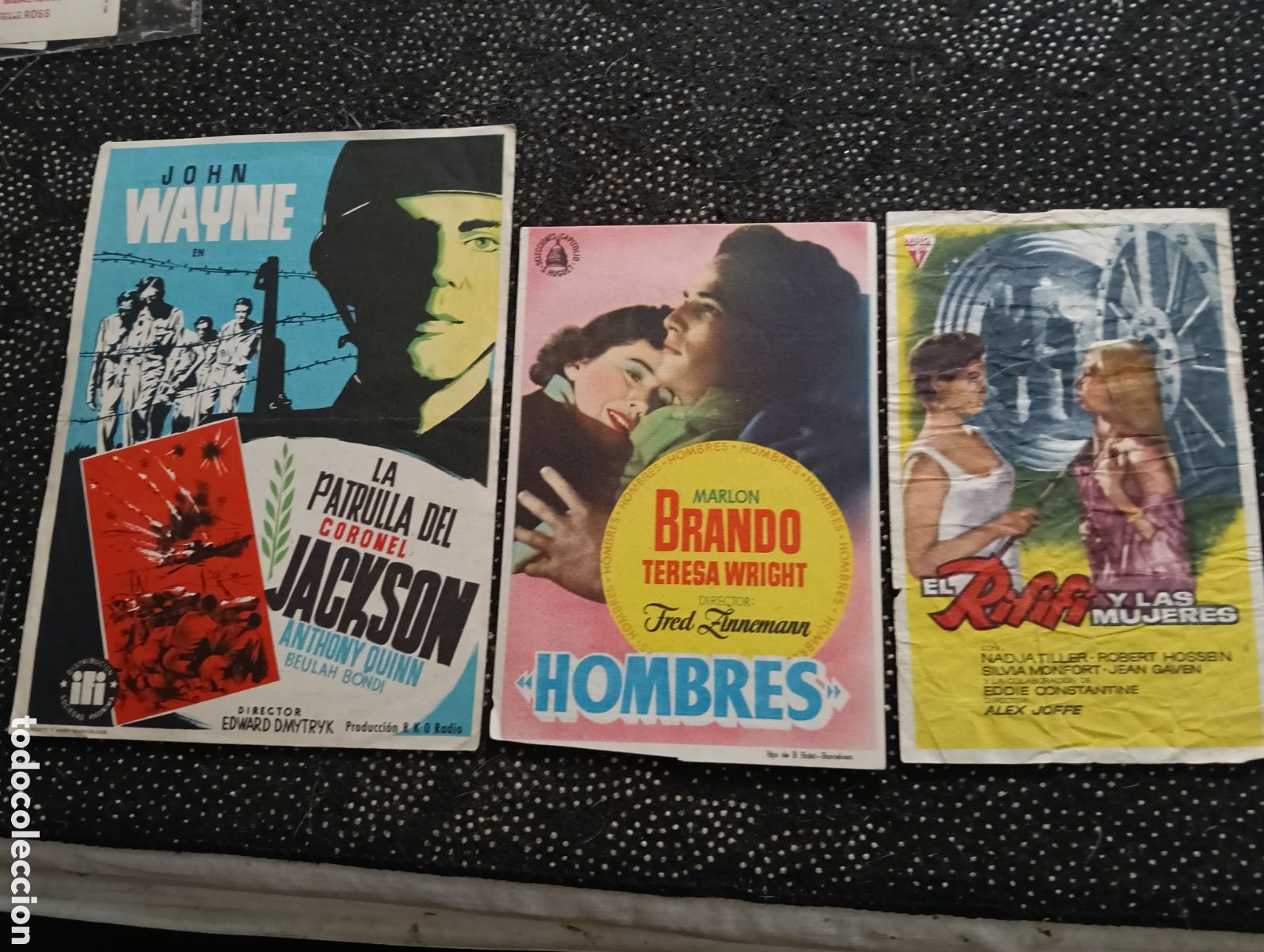 Cine: Lote de 3 programas de cine, LA PATRULLA DEL CORONEL JACKSON, HOMBRES y RIFIFI Y LAS MUJERES.