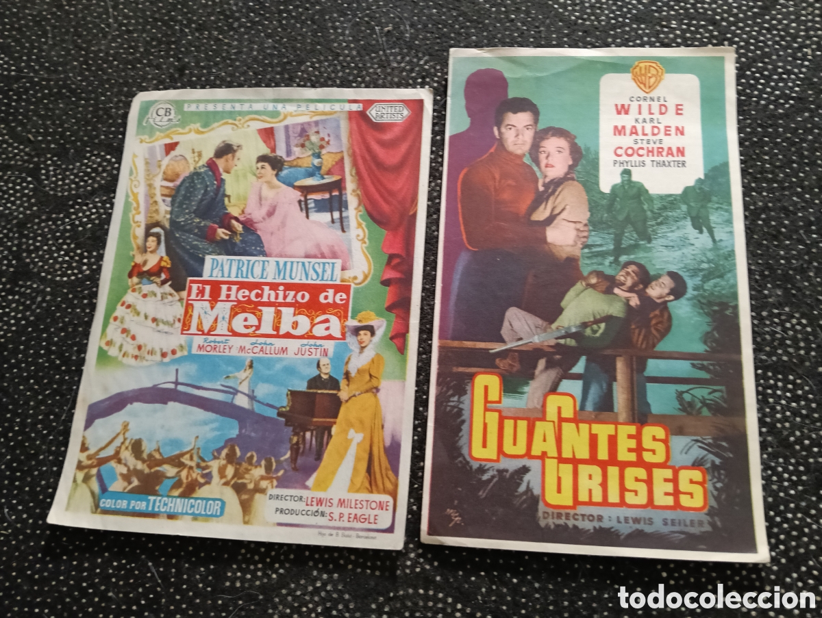 Cine: Lote de 2 programas de cine, EL HECHIZO DE MELBA y GUANTES GRISES. - Foto 1