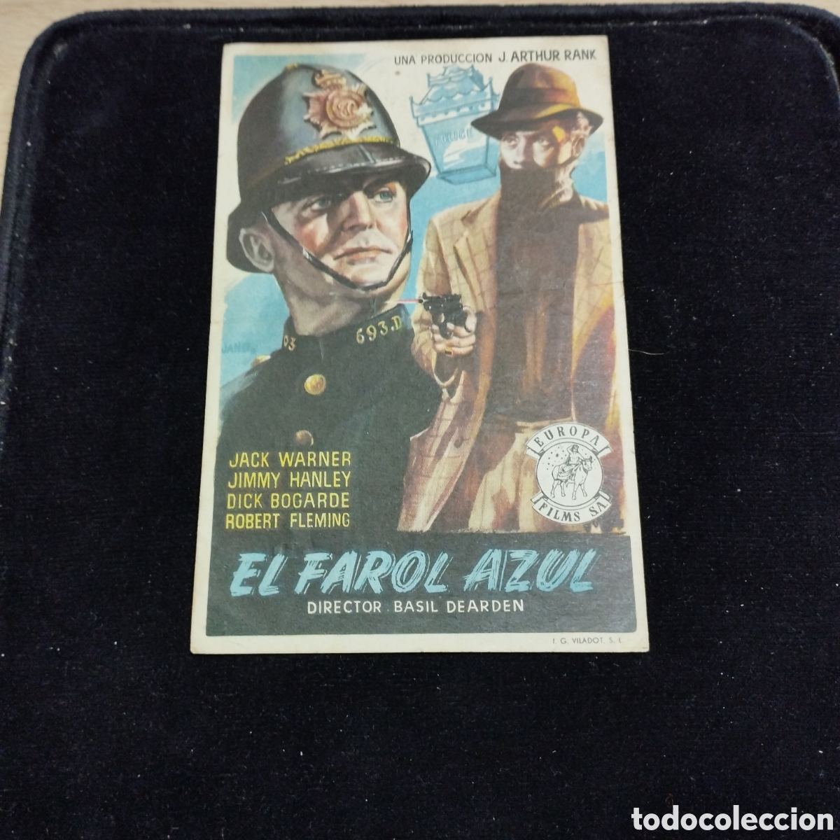 Cine: Programa de cine, sencillo. El farol azul. Jack Warner. Sal&oacute;n- cine. Catalu&ntilde;a Berga 1951