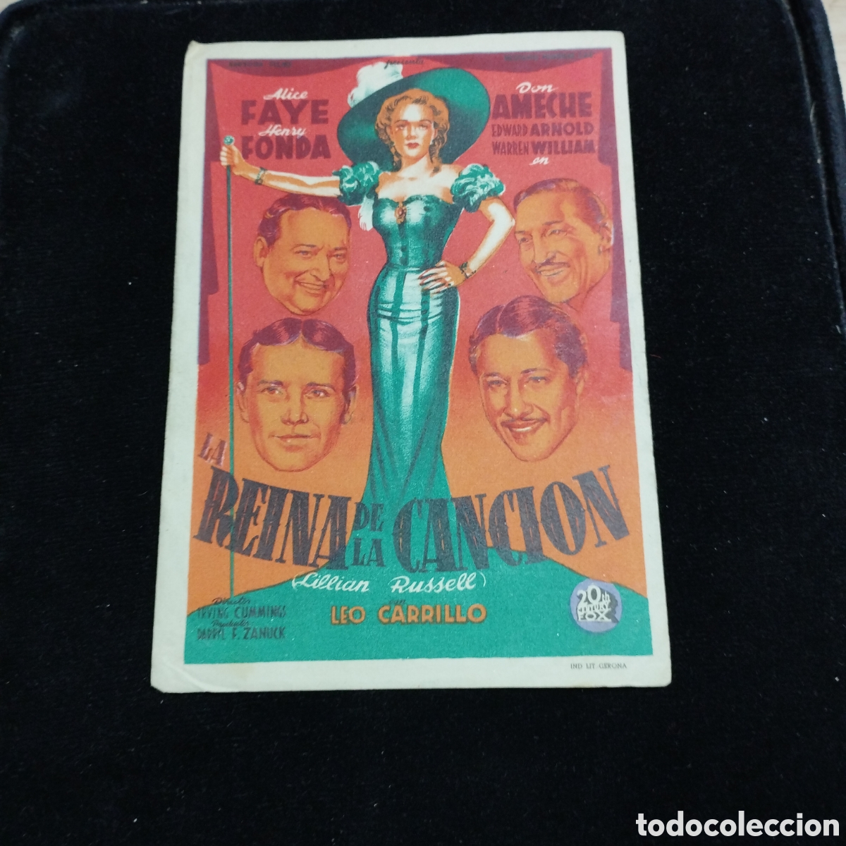 Cine: Programa de cine, sencillo. Reina de la canci&oacute;n. Alice Faye. Henry Fonda. Sp