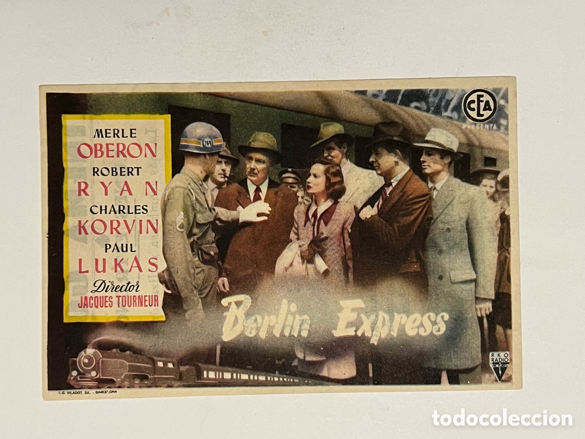 Cine: ZARAGOZA CINE GOYA.. BERL&Iacute;N EXPRESS, con MERLE OBERON, ROBERT RYAN.. (a.1949)