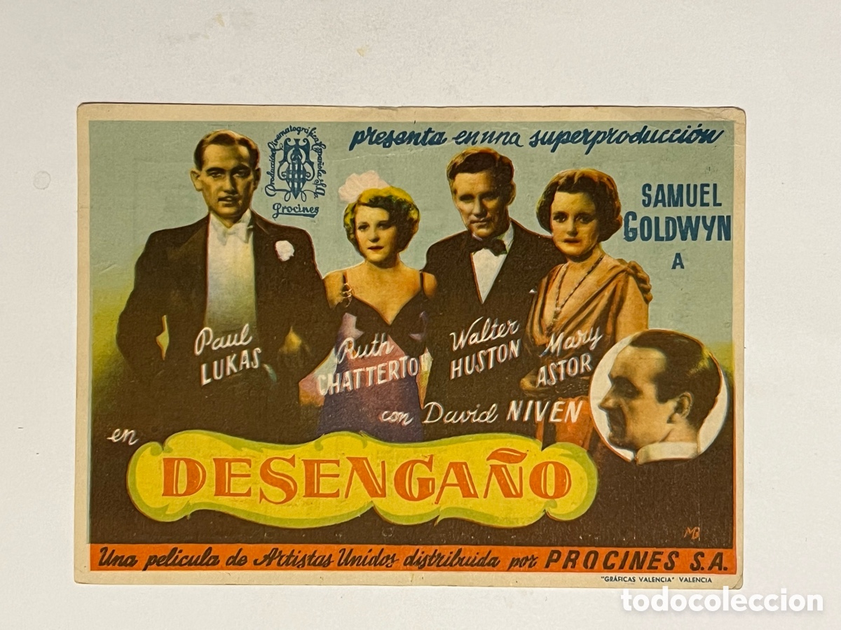 Cine: Teatro-Cine Casino de Camprodon..(Barcelona) Programa DESENGA&Ntilde;O, con David Niven.. (a.1946)