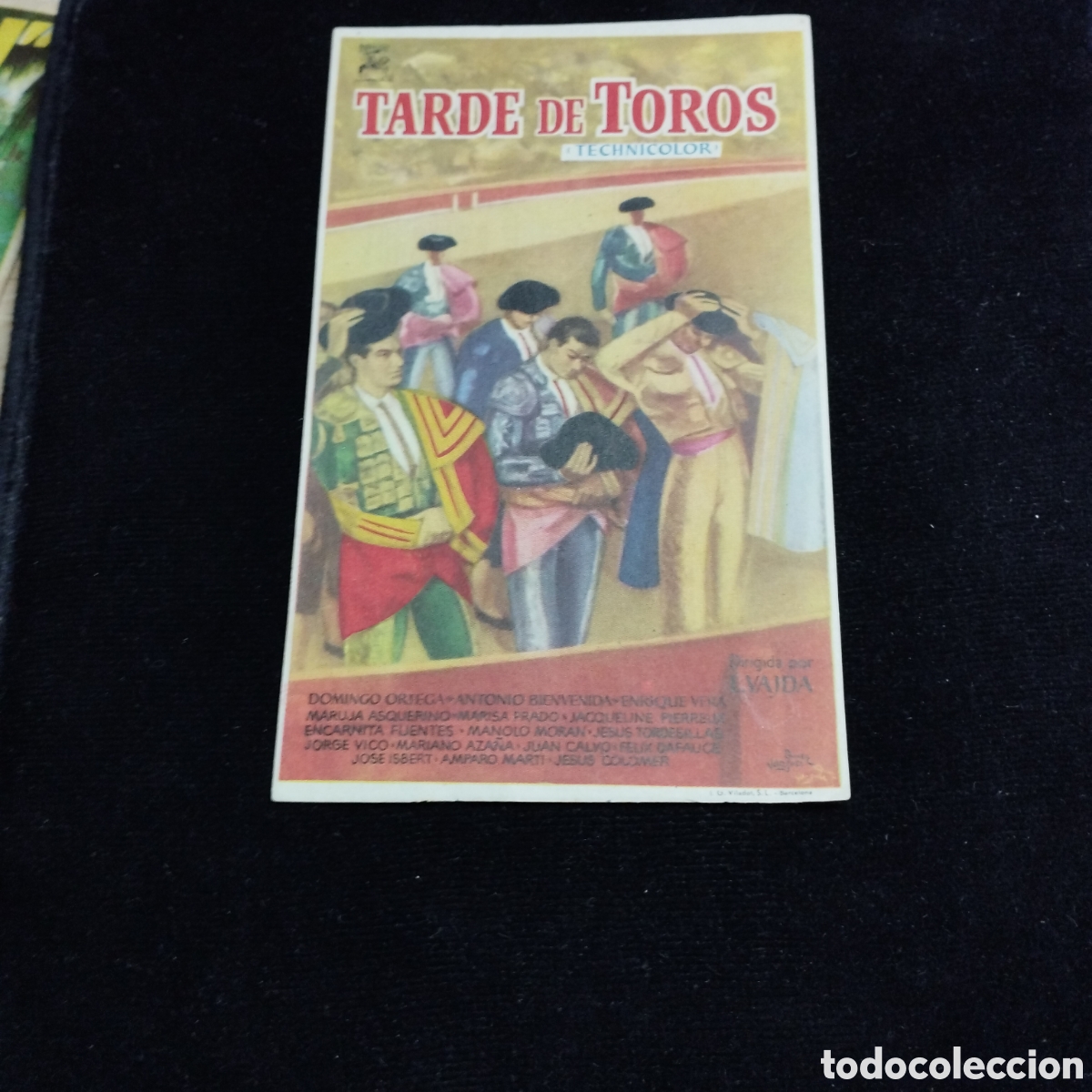 Cine: Programa de cine, sencillo. Tarde de Toros. Domingo Ortega. Antonio Bienvenida. 1956. Cine Clav&eacute;