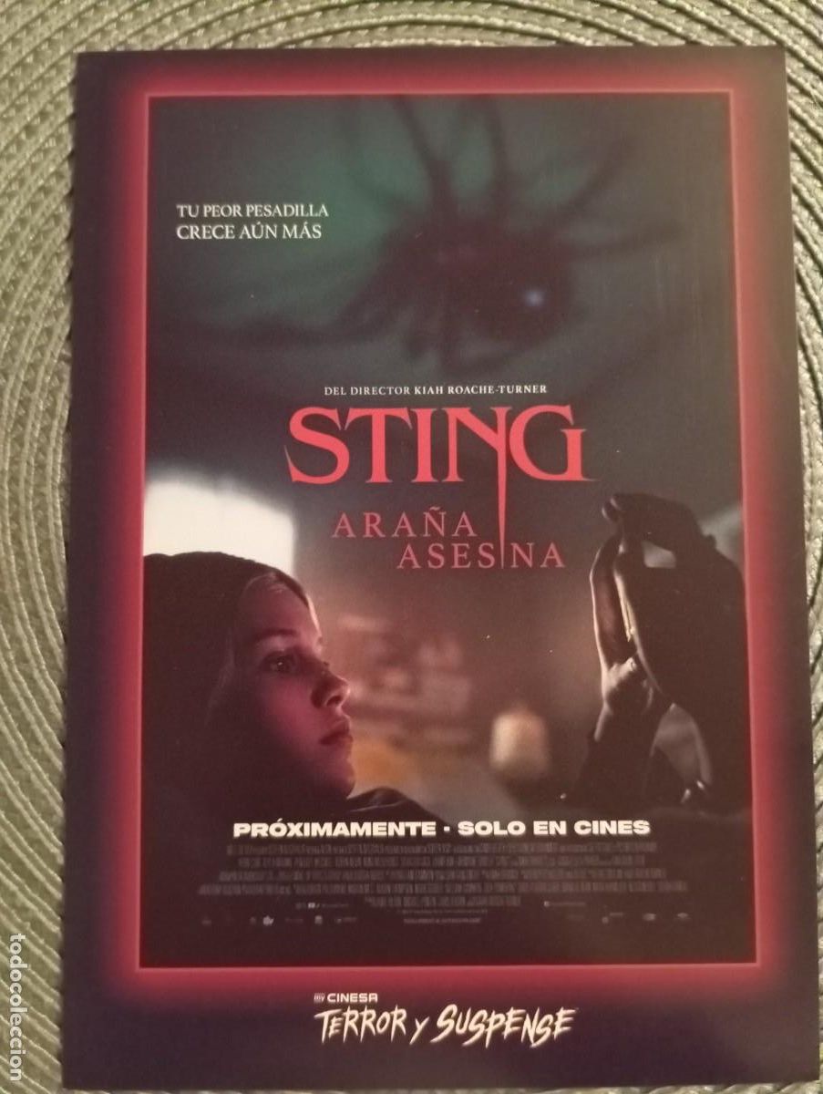 Cine: PROGRAMA DE ** STING ARA&Ntilde;A ASESINA **. 21 x 15 CMS.