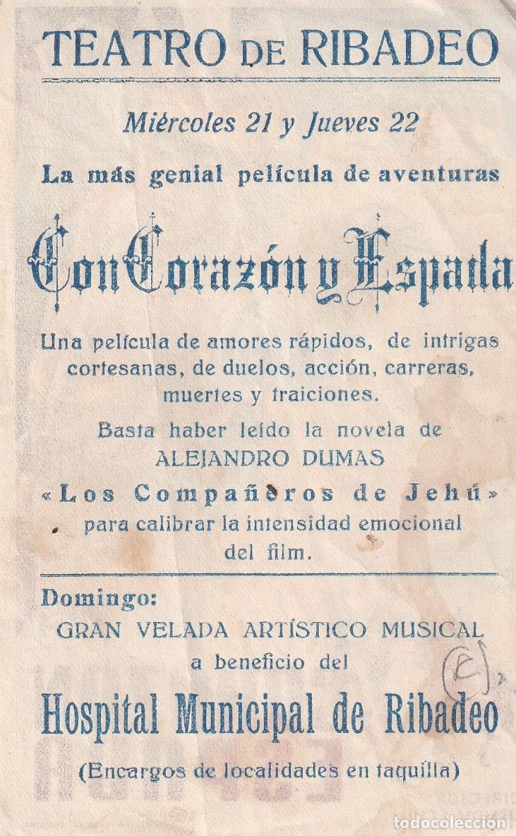 Cine: Programa cine Con coraz&oacute;n espada. Teatro Ribadeo. Parker, Loder, Louise. - Foto 2