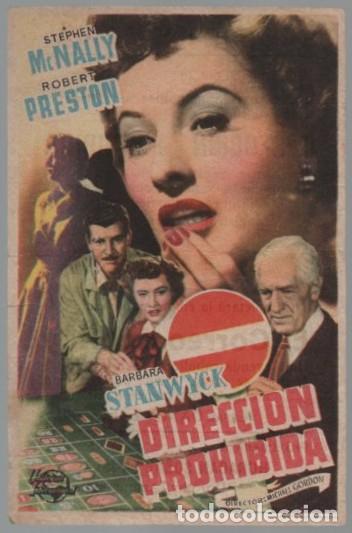 Cine: PROGRAMA DE CINE: DIRECCI&Oacute;N PROHIBIDA PC-11216