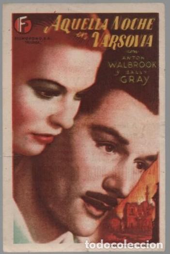 Cine: PROGRAMA DE CINE: AQUELLA NOCHE EN VARSOVIA PC-11232 - Foto 1