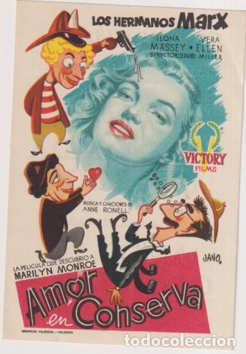  Foglietti di film di film antichi di cinema: amor en conserva. La pel&iacute;cula que descubri&oacute; a Marilyn Monroe. cines arena y liceo 1954 impecable