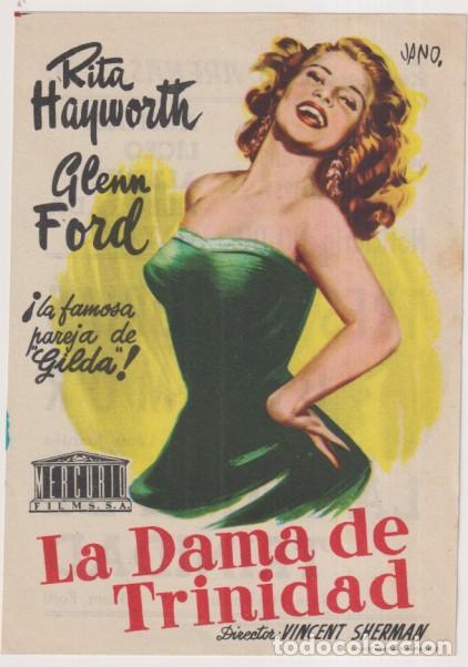  Foglietti di film di film antichi di cinema: la dama de trinidad. sencillo de mercurio. cines arenas y liceo. 1954. impecable
