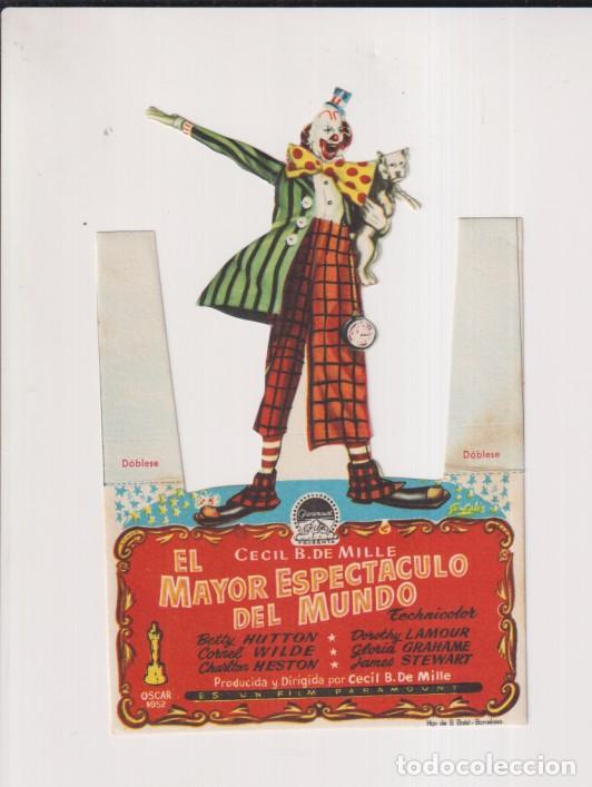 Cine: el mayor espect&aacute;culo del mundo. troquelado de Paramount. cines arenas y liceo 1955. impecable