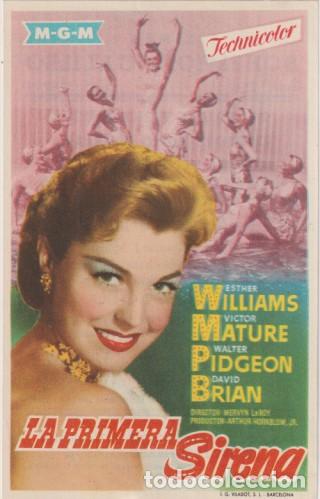 Cine: la primera sirena. sencillo de MGM. Cines bohemio y galileo. 1955. impecable