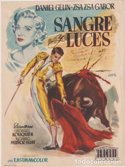 Cine: Sangre y luces. Sencillo de mercurio. Cines Arenas y liceo. 1955. Impecable
