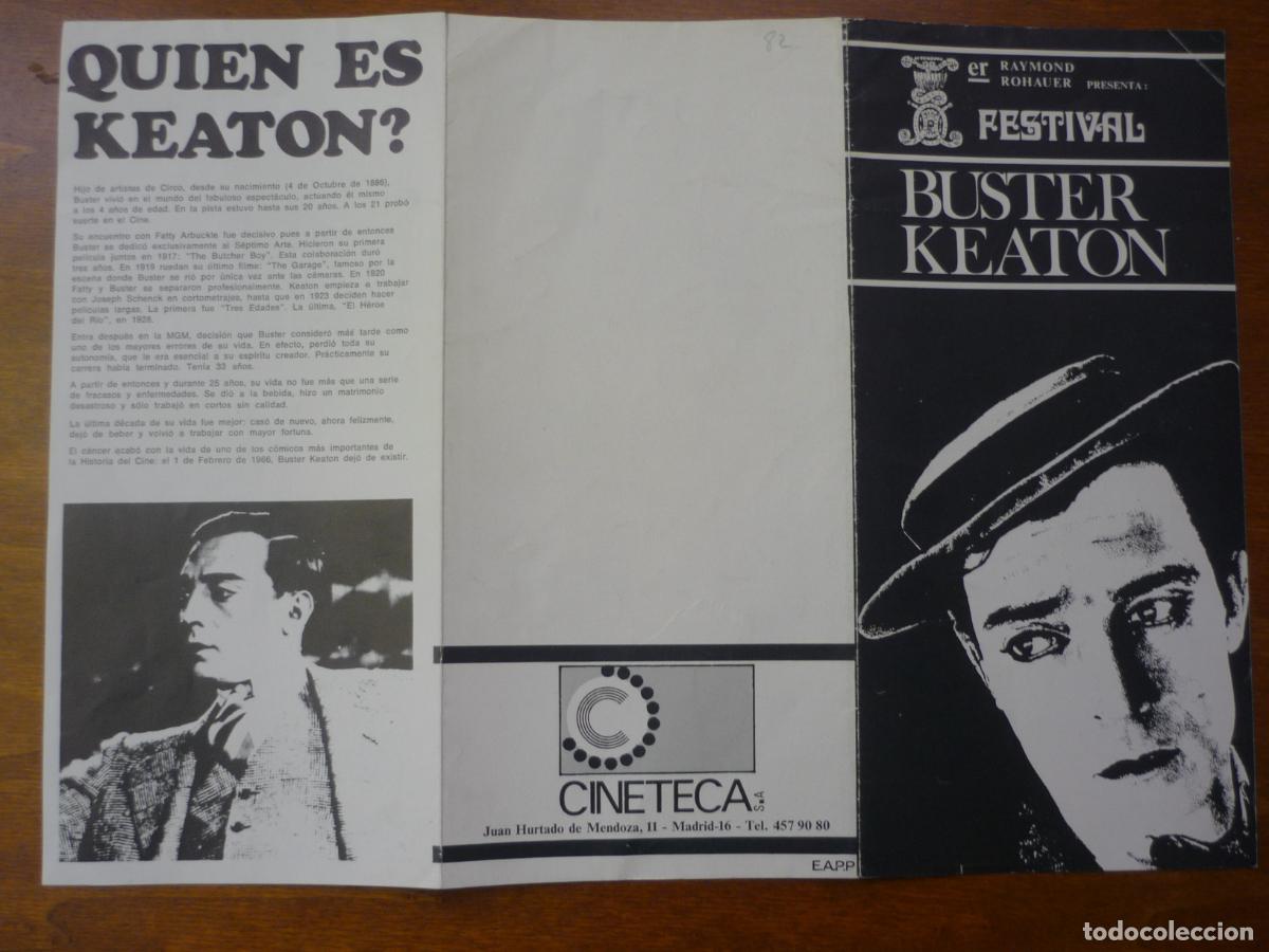 Cine: 1er festival buster keaton - folleto mano original catalogo - cineteca madrid RAYMOND ROHAUER