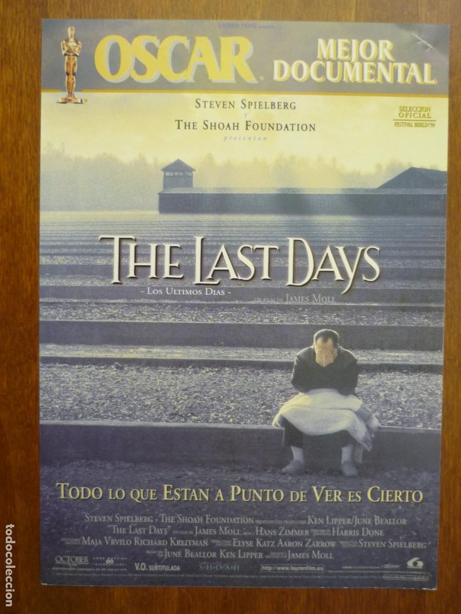 Cine: the last days los ultimos dias - folleto mano original - documental - steven spielberg lauren films