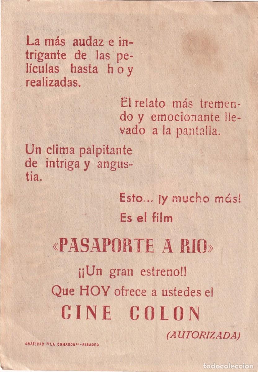 Cine: Programa cine Pasaporte a Rio, cine Col&oacute;n Ribadeo. Daniel Tinayre. - Foto 2